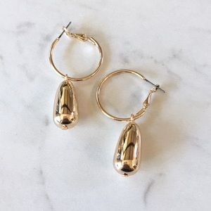 Gold Tone Hoop and Drop Earrings